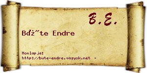 Büte Endre névjegykártya